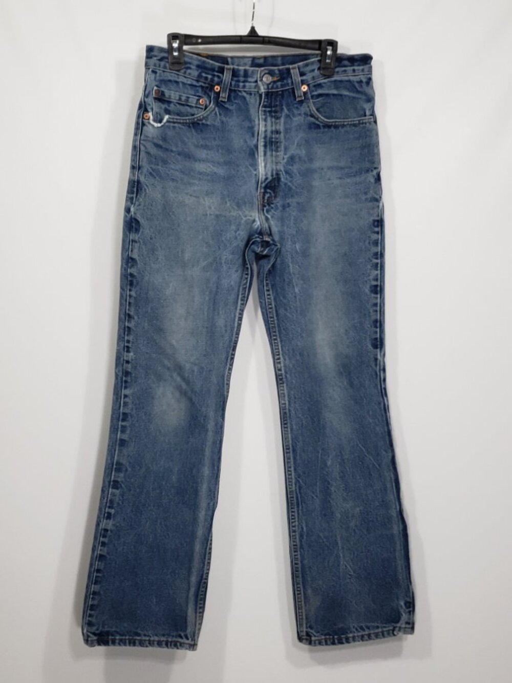 Vintage Levis Denim Jeans Straight Leg Men's 32 X 30 Distressed Hem - Picture 2 of 4
